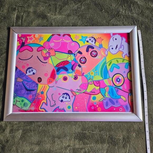 Framed and Signed Crayon shin Chan Art - Picture 3 of 4